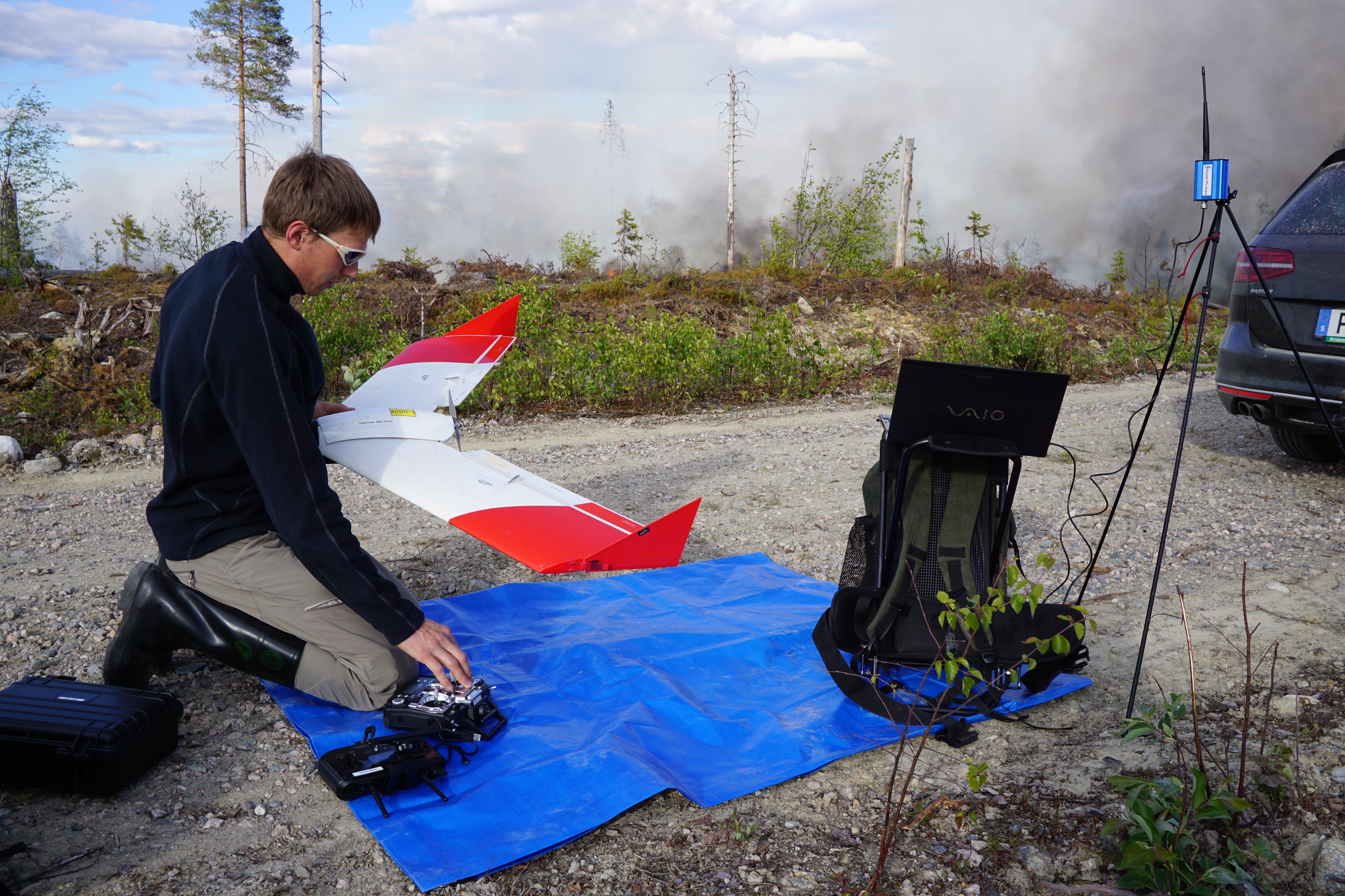 Smartplane ready to be launched for thermal mapping.