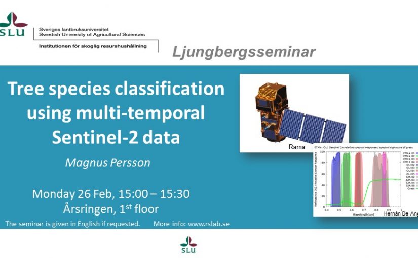 MSc thesis presentation: Tree species classification using multi-temporal Sentinel-2 data